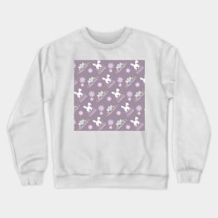 cute purple happy easter pattern Crewneck Sweatshirt